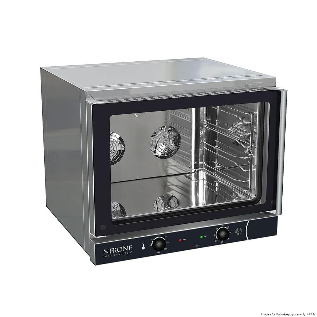 Tecnodom TDE-4CGNG 4-tray commercial convection oven with glass door