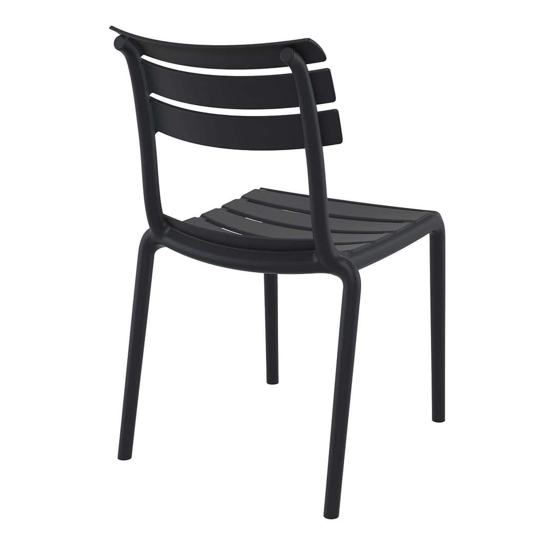 Black Furnlink Siesta Helen Stacking Chair - Durable & UV-Resistant for All-Weather Use - Image 21