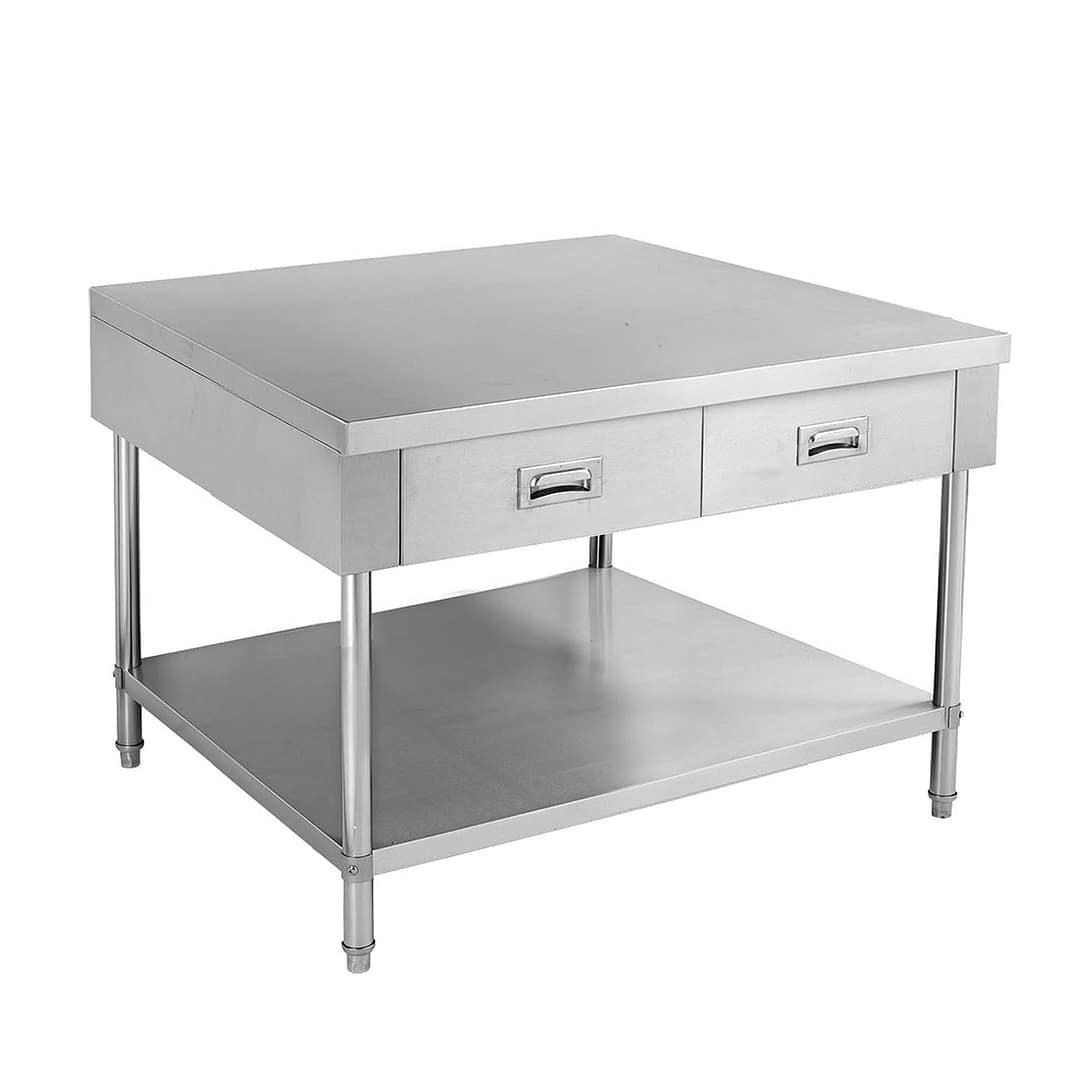 Modular Systems SWBD-7-0900 stainless work bench with 2 drawers and undershelf, 900×700×900mm – Australia