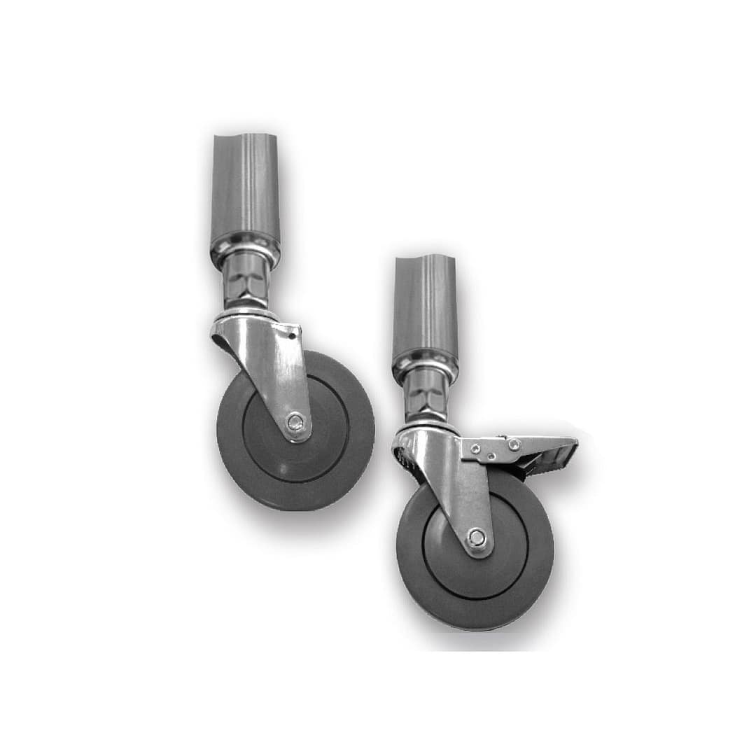 FED LC-02/A Castor & Leg Kit - Stainless Steel - 6-Piece Set