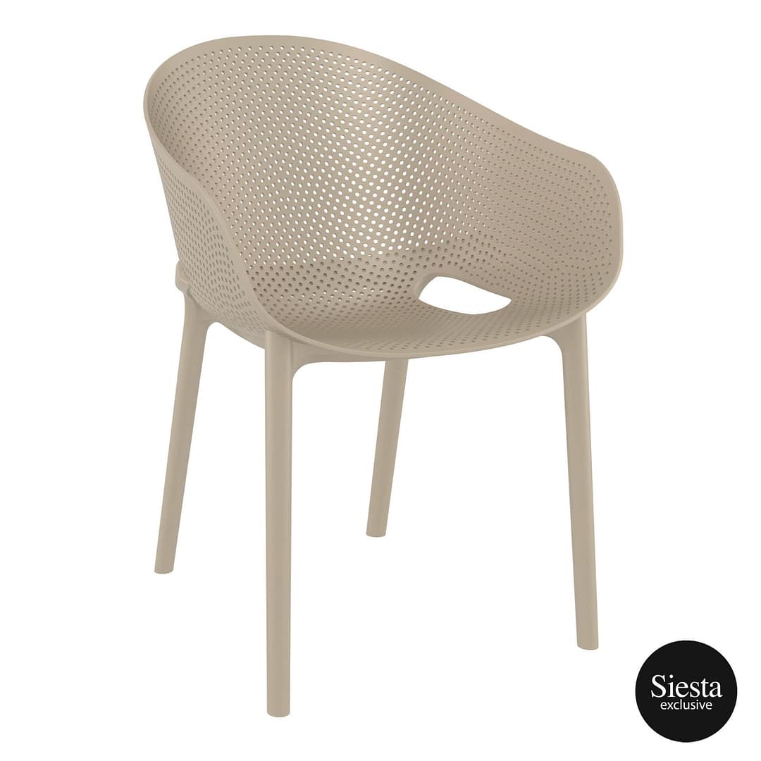 Furnlink Siesta Exclusive Sky Pro Chair in Chic Taupe | UV Stabilised | Indoor/Outdoor Seating