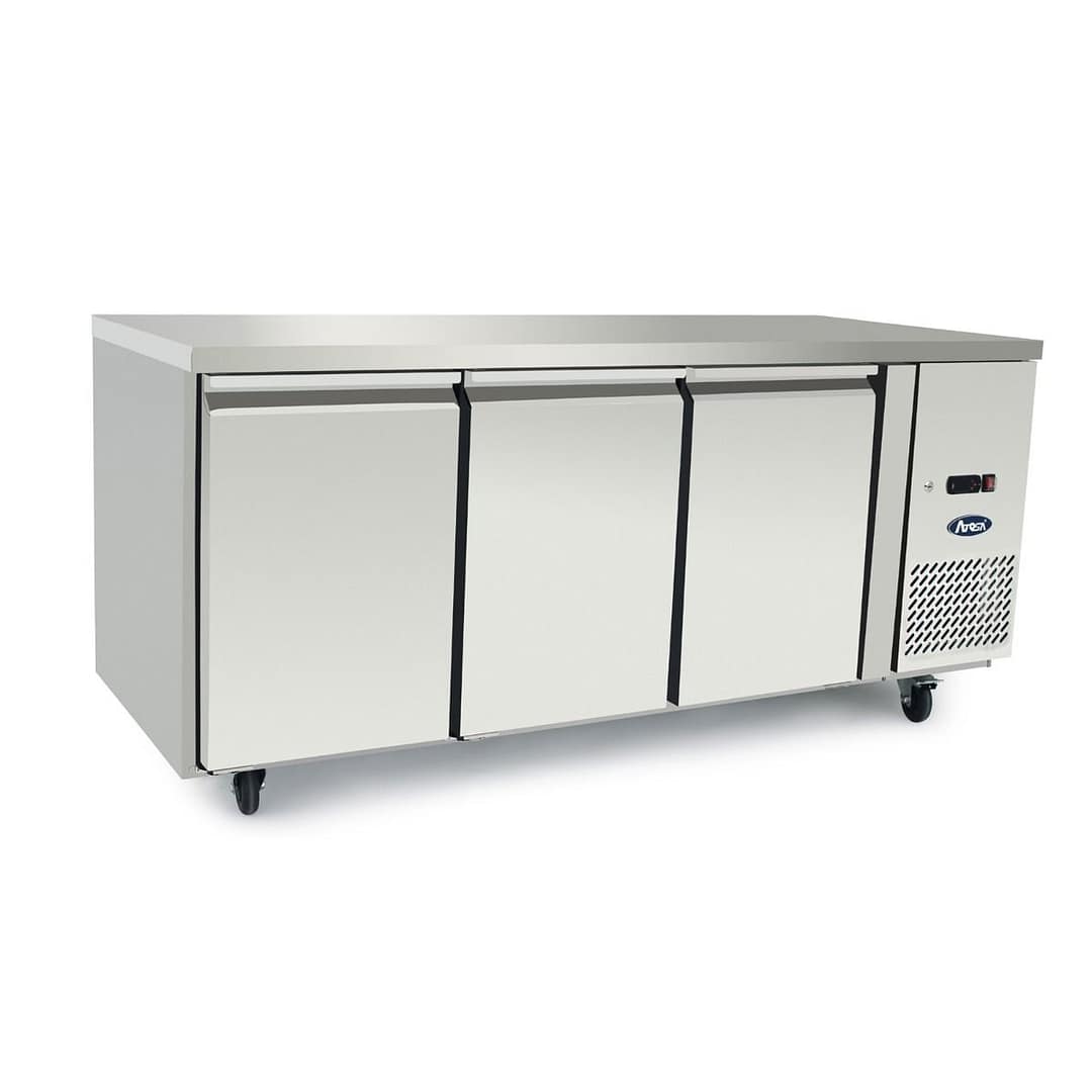 Atosa EPF3431 3-Door Underbench Fridge showcasing 360L capacity, perfect for commercial kitchens