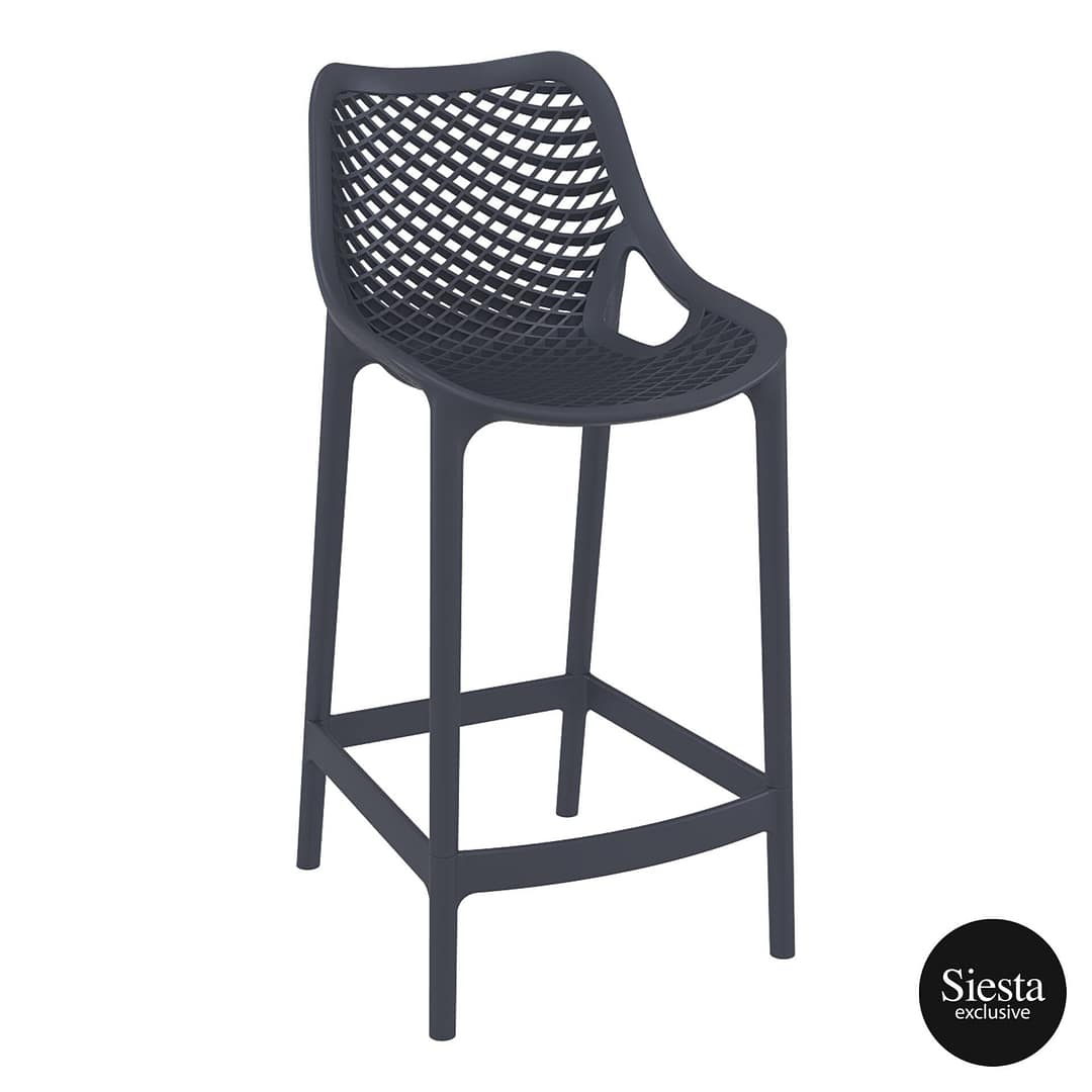 Siesta Exclusive Air Barstool 65 anthracite, 650mm seat height, fibreglass reinforced polypropylene – Australia