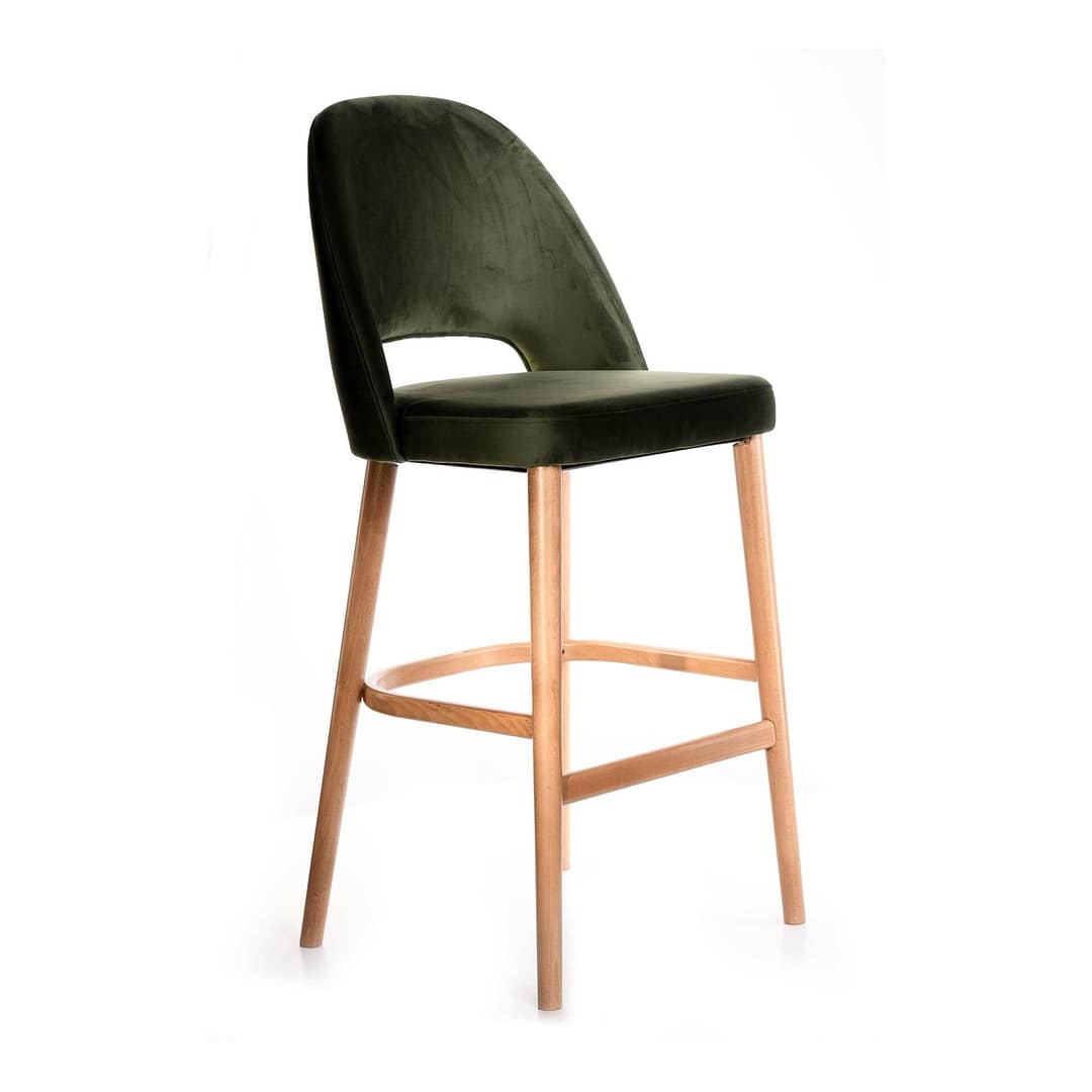 Avocado Velvet Furnlink Durafurn Semifreddo Stool - European Craftsmanship, 480mm Seat Height - Image 2