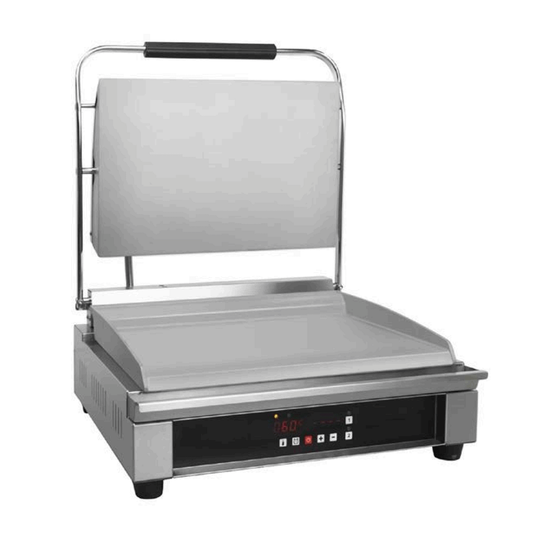 Benchstar GH‑819 contact grill with hovering top, 540mm, 3.0kW/10A, stainless steel – front view, Australia