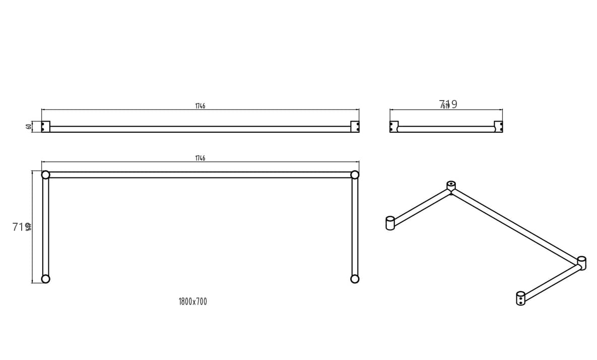 KitchenKnock 1800x800 Workbench Leg Brace - Model 631607 - Image 2