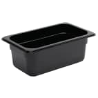 Vogue U468 Black Polycarbonate Gastronorm Pan 1/4 GN with 150mm Depth and 4L Capacity