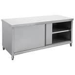FED DTHT6-1500-H Stainless Steel Kitchen Tidy Workbench Cabinet with Doors