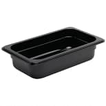 Vogue U466 Black Polycarbonate Gastronorm Pan 1/4 GN with 65mm Depth and 1.7L Capacity