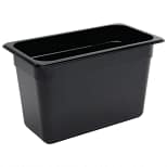 Vogue U465 Black Polycarbonate Gastronorm Tray 1/3 GN with 200mm Depth and 7.5L Capacity