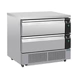 Polar DA996-A U-Series Double Drawer Counter Fridge Freezer – 4xGN, Stainless Steel, Compact Design