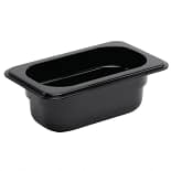 Vogue U472 Black Polycarbonate Gastronorm Pan 1/9 GN with 65mm Depth and 600ml Capacity