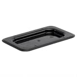 Vogue U479 Black Polycarbonate Gastronorm Lid for 1/9 GN Containers, Durable and Dishwasher Safe