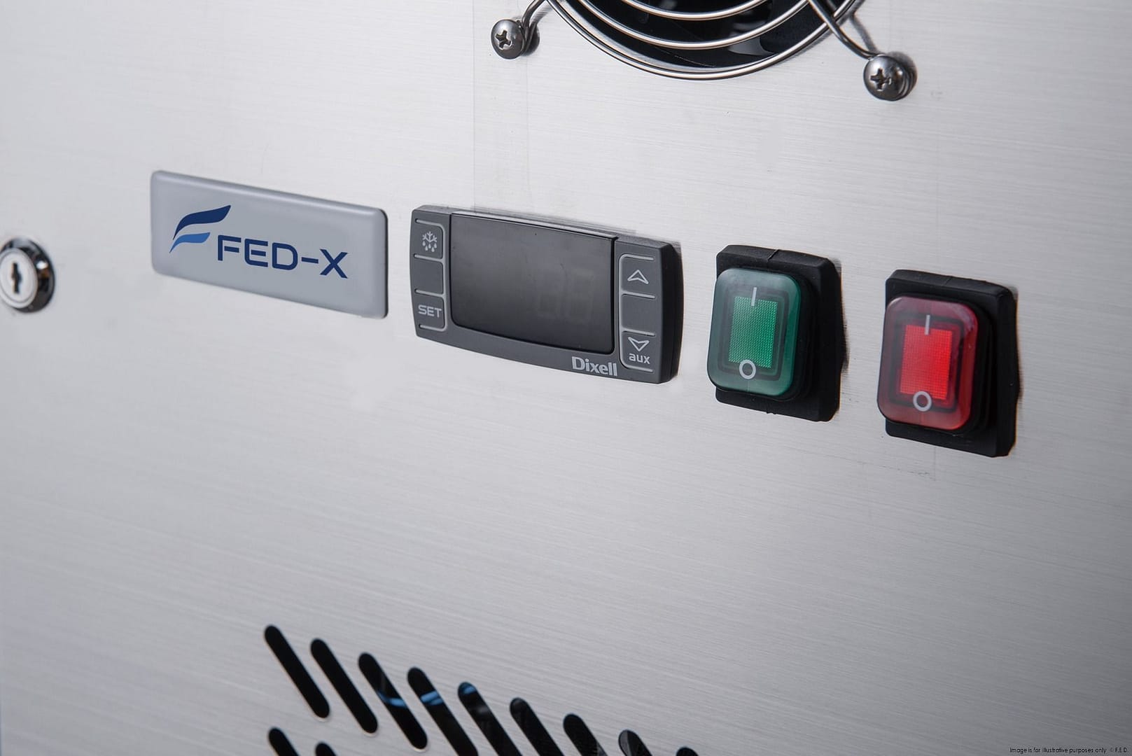 FED-X XTHP2100SALGC Salad Prep Fridge | 314L | 2 Doors | Curved Glass | Fan-Cooled - Image 3