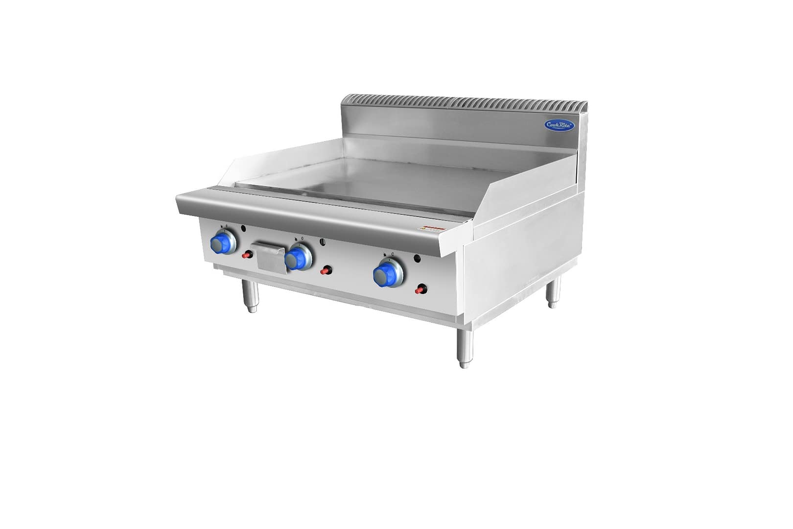 Cookrite AT80G9G-C-NG 900mm benchtop gas hotplate, 3 burners, 75MJ/h, stainless steel – front view, Australia