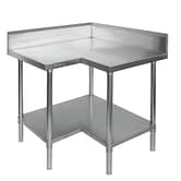 FED WBCB6-0900A Corner Stainless Workbench with Splashback and Undershelf