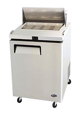 Atosa MSF8305 1-Door Sandwich Prep Table Fridge showcasing 200L capacity with GN pan holders