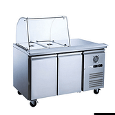 alt="FED-X XTHP2100SALGC Salad Prep Fridge - Curved Glass Top"