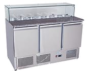 Atosa ESL3864 3-Door Pizza Table Saladette Fridge with Marble Top