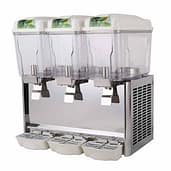 Benchstar KF12L-3 triple bowl juice dispenser, stainless steel taps, 3 × 12L tanks, countertop model – front view, Australia