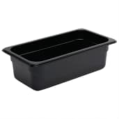Vogue U463 Black Polycarbonate Gastronorm Pan 1/3 GN with 100mm Depth and 3.7L Capacity