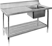 2NDs FED SBBD-7-1800R stainless steel right inlet sink dishwasher bench, ideal for commercial kitchens