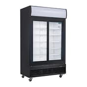 Polar G-Series GM814-A Black Upright Display Fridge – 950L Sliding Doors