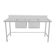 Kitchen Knock 620339 Double Centre Sink Stainless Steel Bench – 1200x700mm