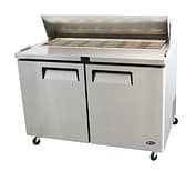 Atosa MSF8306 2-Door Sandwich Prep Table Fridge showcasing 380L capacity with GN pan holders