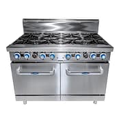 CookRite ATO-8B-F-NG 8 Burner Natural Gas Range with Static Oven – GasMark Certified
