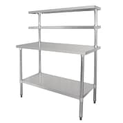 Vogue CC359 stainless steel prep station 1200×600mm with gantry shelves, polished finish, Australia