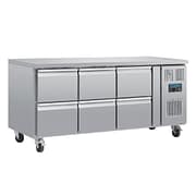 Polar DA548-A U-Series Six Drawer Gastronorm Counter Fridge, 6xGN, Stainless Steel