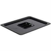 Vogue U475 Black Polycarbonate Gastronorm Lid for 1/2 GN Containers, Durable and Dishwasher Safe