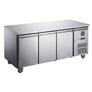 FED-X XUB6F18S3V commercial 3-door bench freezer with stainless steel construction
