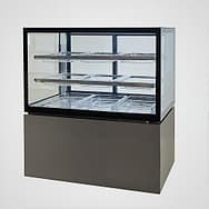 Anvil NDSS3860 salad and cake display fridge, 850L, 1800mm wide, LED lighting, stainless steel – front view, Australia