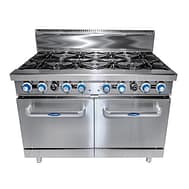 CookRite ATO-8B-F-LPG 8 Burner Commercial LPG Oven Range – 304 Stainless, Static Oven