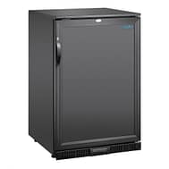 Polar GE997-A G-Series single solid door back bar cooler, 128L capacity, black steel, 600mm wide – front view, Australia