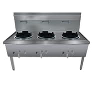 Gasmax WW-3N triple wok waterless unit with stainless build