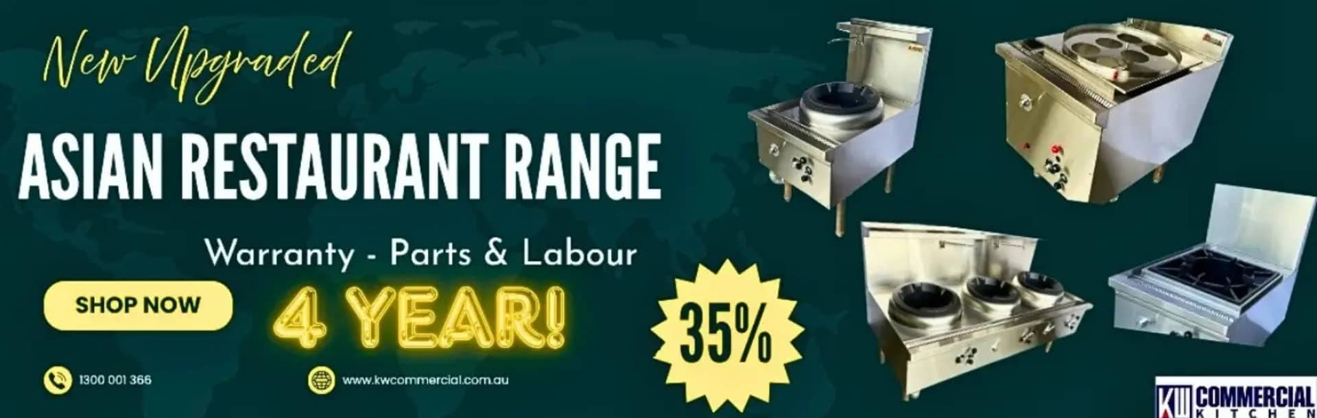 New Upgraded Jasper Asian Restaurant Range – 35% Off with 4-Year Warranty