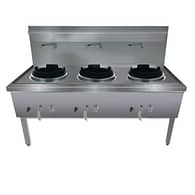 Gasmax WW-3L triple LPG wok burner with stainless steel deck