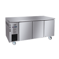 Besttop CUF18-3-600 under bench freezer with -15 to -22°C range, 1800mm width, 0.33kW 240V, stainless steel – front view, Australia