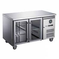 FED-X XUB7C13G2V Two Glass Door Stainless Bench Fridge with 282L Capacity