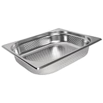 Vogue DN702 GN 1/2 Perforated Pan – 100mm Deep, Stainless Steel, DN702, Ideal for Steaming & Draining