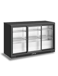 Atosa BB-330SEC 3-Sliding Door Back Bar Cooler showcasing 330L capacity, ideal for bars and restaurants