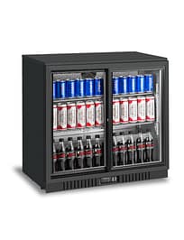Atosa BB-208SEC 2-Sliding Door Back Bar Cooler showcasing 208L capacity, ideal for bars and cafés