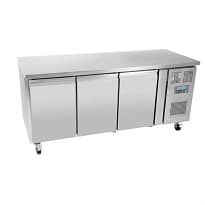 Polar UA048-A U-Series three door stainless steel counter fridge