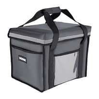 Vogue FR225 insulated folding delivery bag, grey polyester, 380×305×380mm with reflective straps – Australia