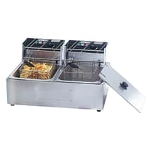 Benchstar TEF-82KW double tank electric fryer with 12L capacity