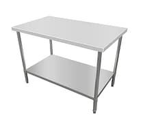 Kitchen Knock Stainless Steel Work Bench with Timber Layer for Commercial Kitchens