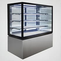 Anvil NDSV4760 4-tier square-glass cake display, 735L, 1800mm, LED lighting – front view, Australia